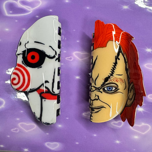 Horror hair clips