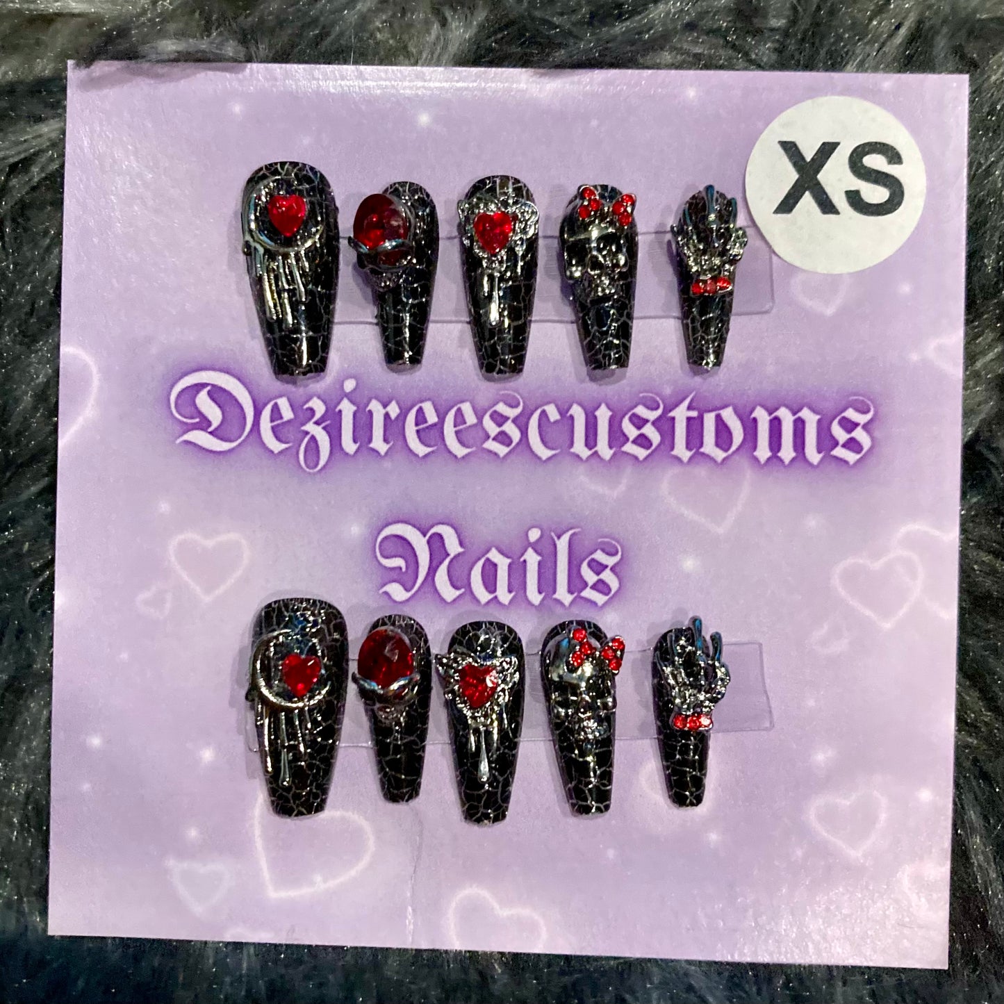 Gothic red press on nails