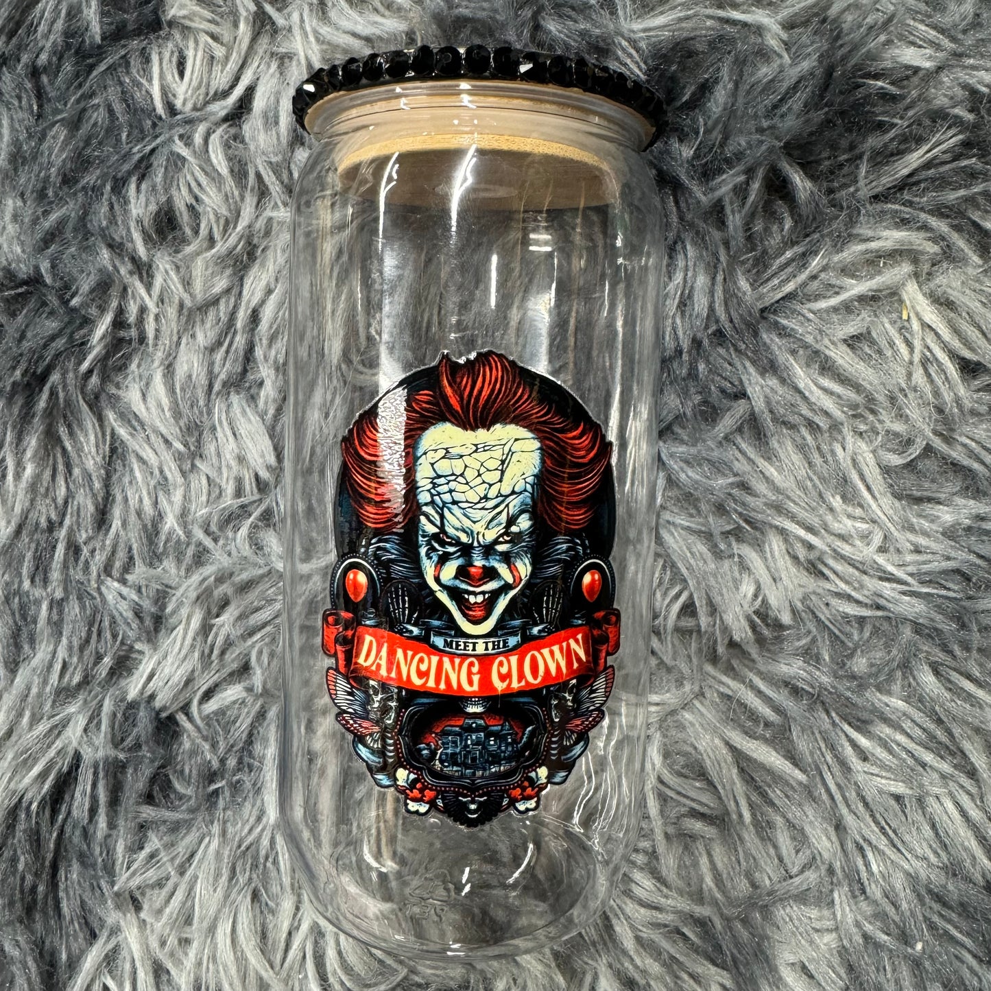 Dancing clown acrylic cup