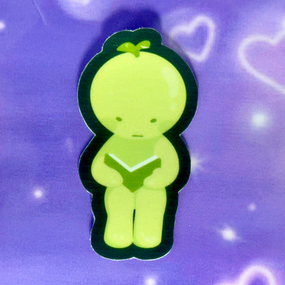 Glow in the dark smiski waterproof sticker
