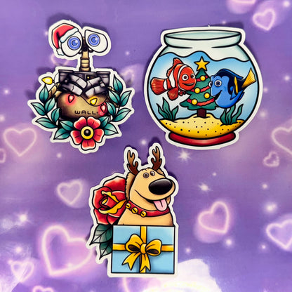 Pixar Xmas waterproof stickers