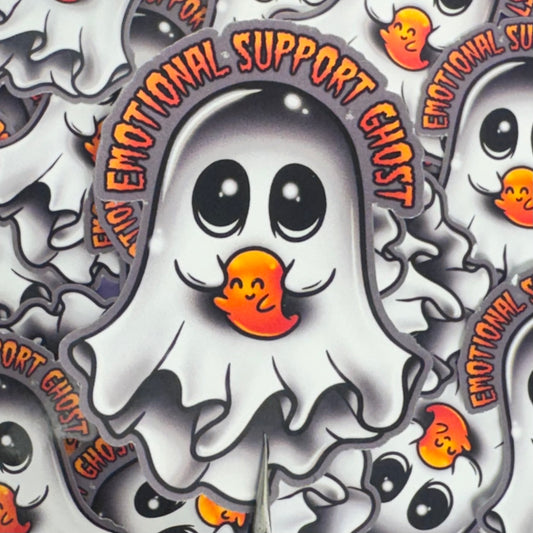 Emotional support ghost waterproof sticker