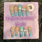 XL blue cinnamon roll press on nails SIZE:SMALL