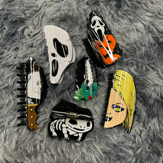 Horror hair clips