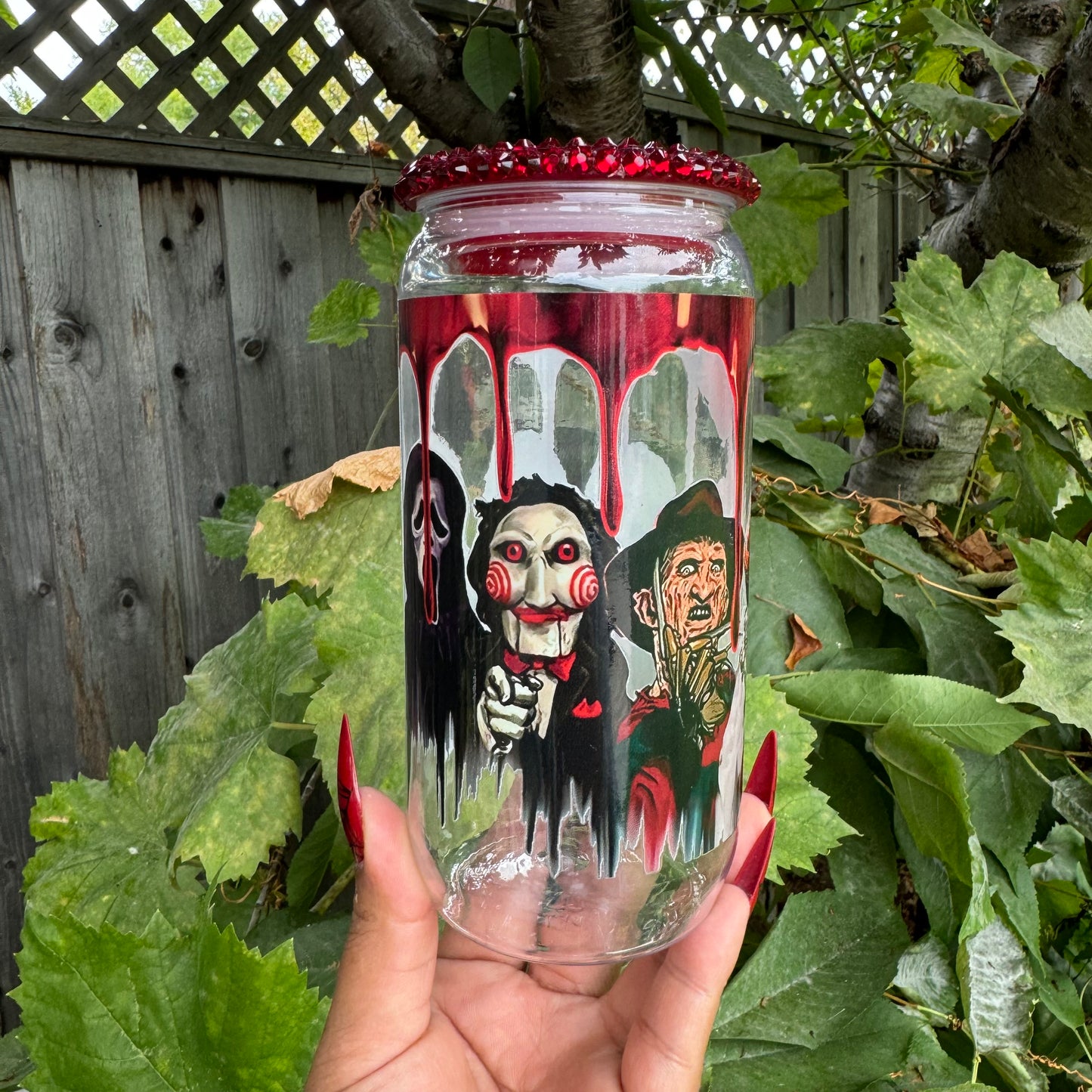 Horror friends acrylic cup