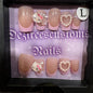 Pink French kitty nails SIZE:L