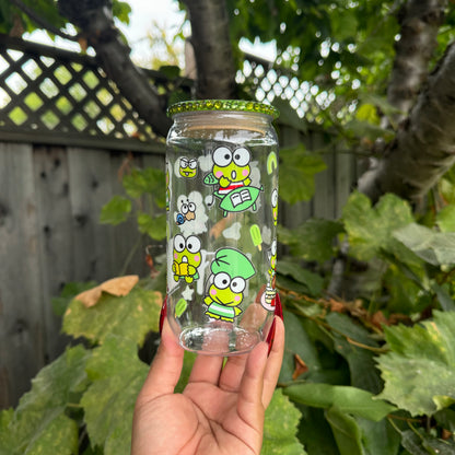 Kawaii frog glass cup