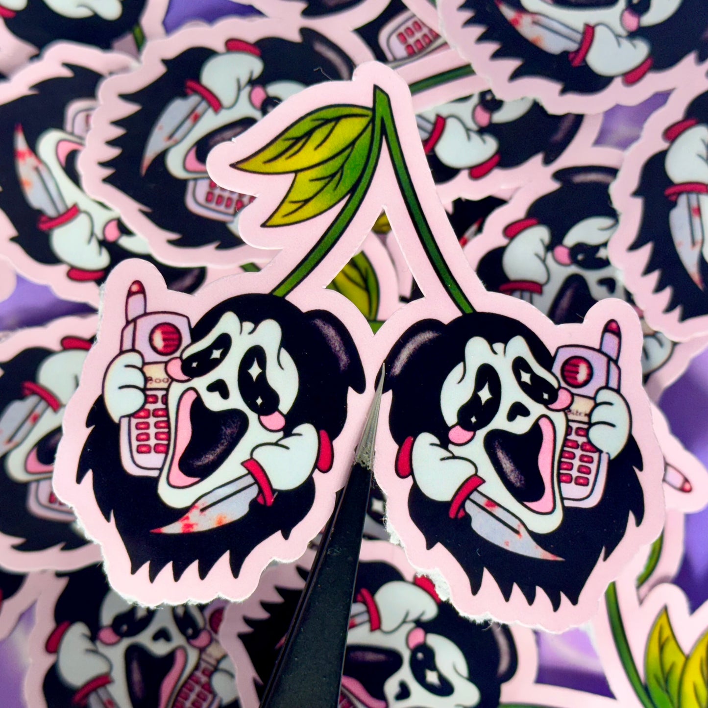 Ghost cherry waterproof stickers