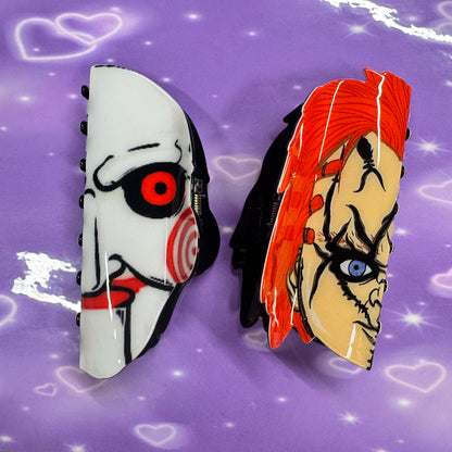 Horror hair clips