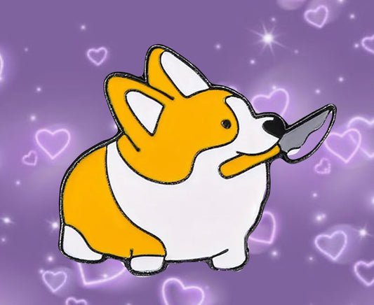 Corgi enamel pin