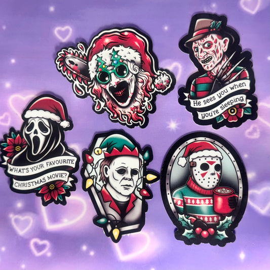 Horror Xmas waterproof sticker