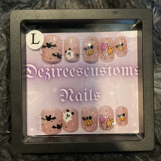 Not so scary Mickey press on nails SIZE :LARGE