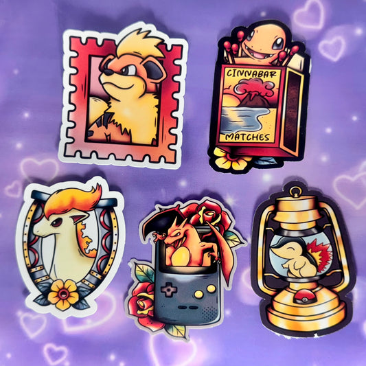 Fire poke waterproof stickers