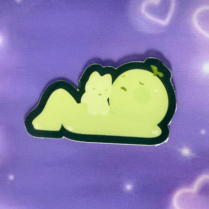 Glow in the dark smiski waterproof sticker