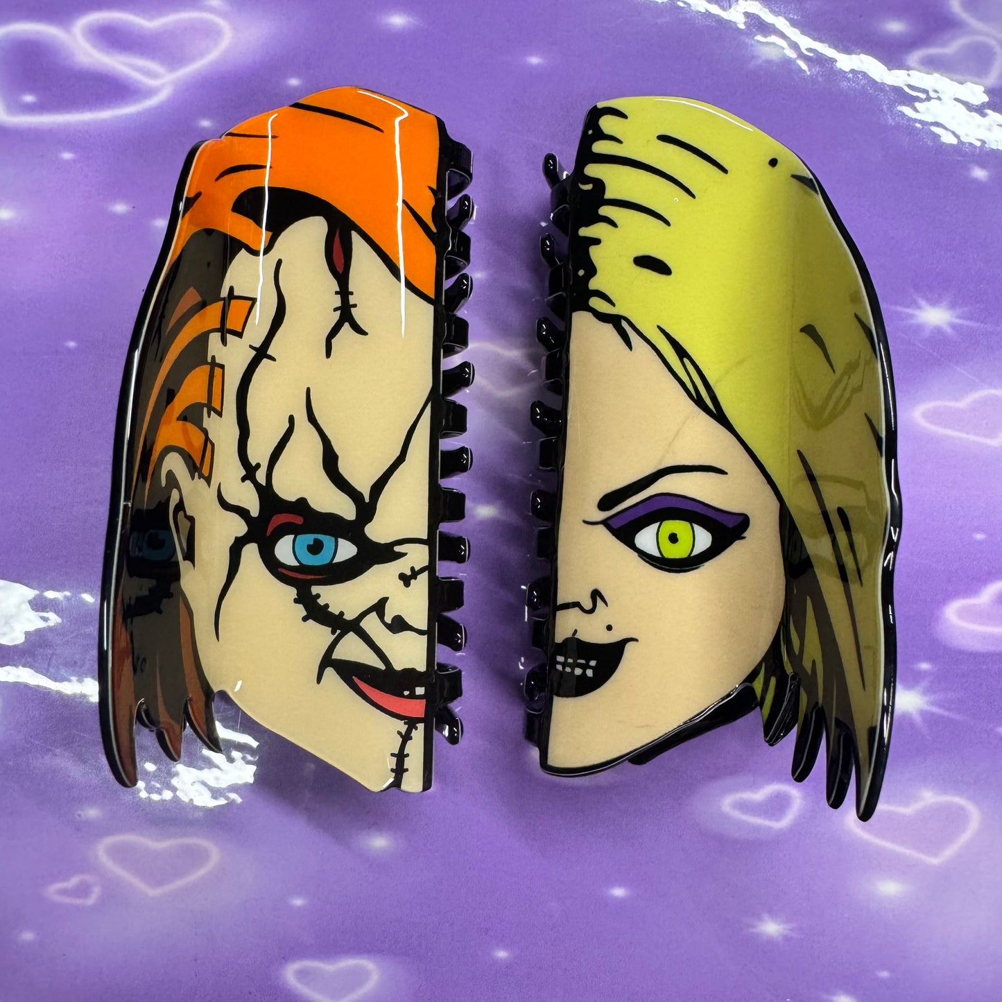 Dolls full face reversible hair clip