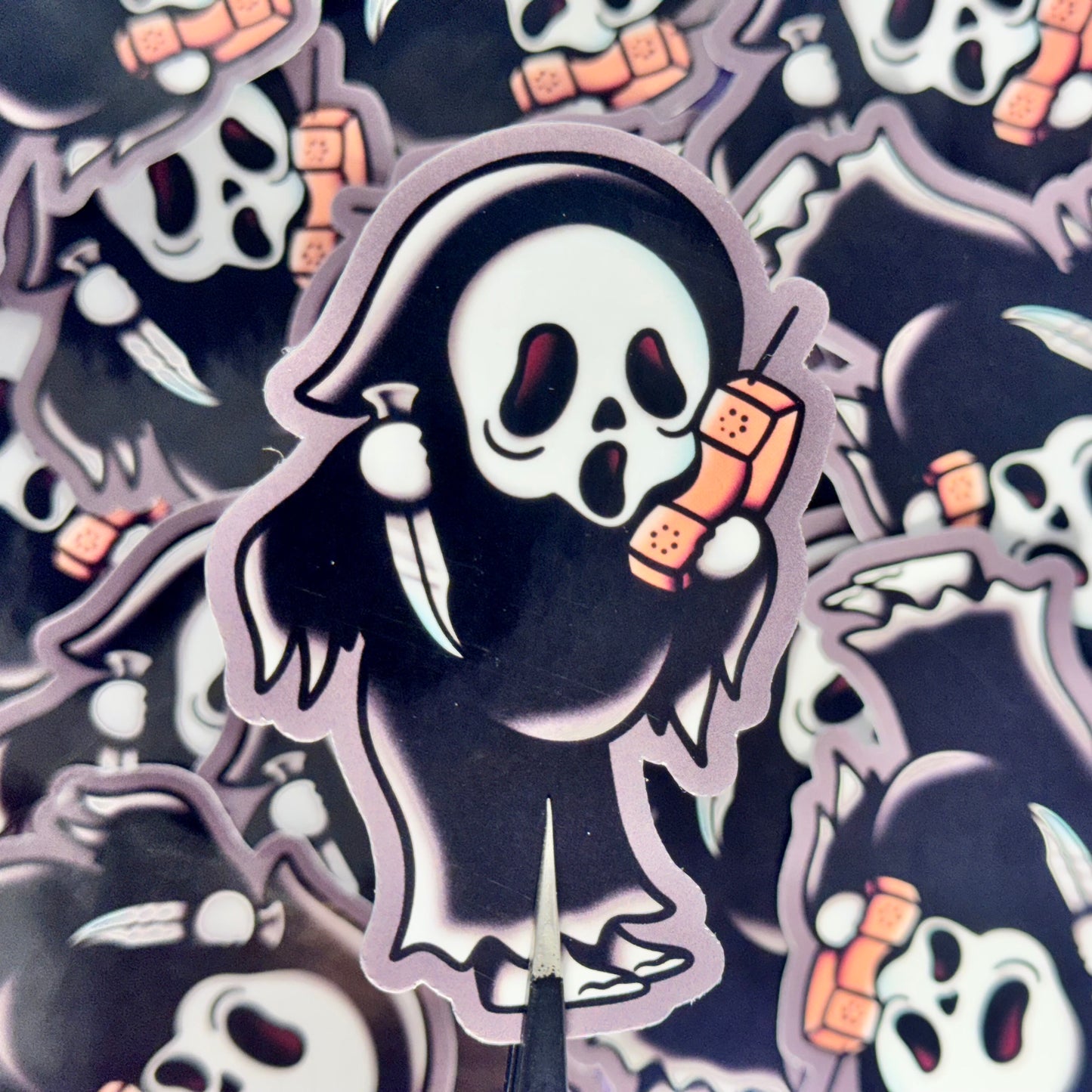 Ghost face waterproof stickers