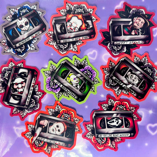 Vhs horror waterproof stickers