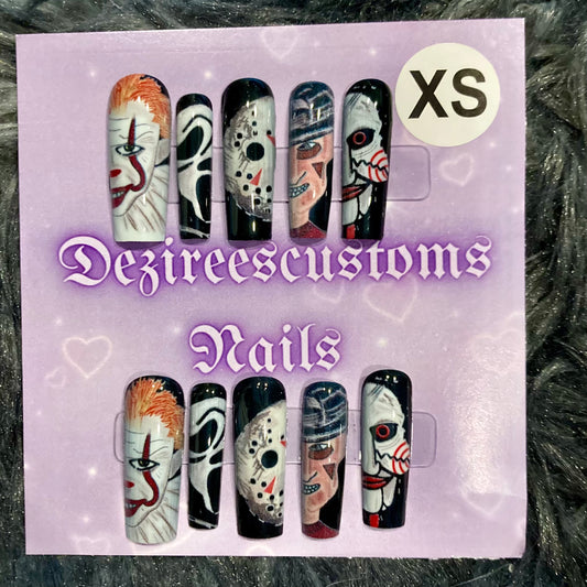 Horror characters press on nails SIZE :XS